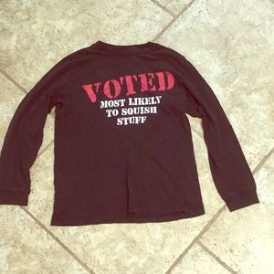 Voted most likely to squish stuff old navy shirt.